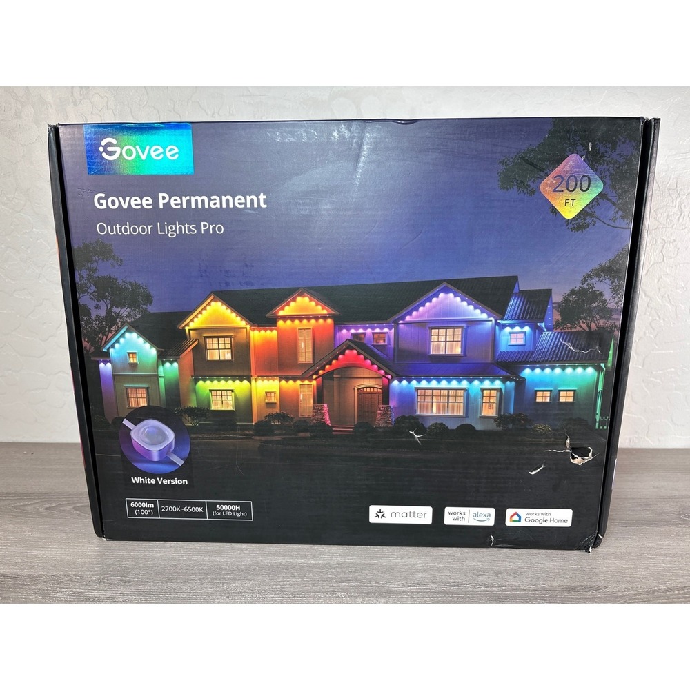 Govee Permanent Outdoor Lights- White- 200 Feet- Model H706C- NIB